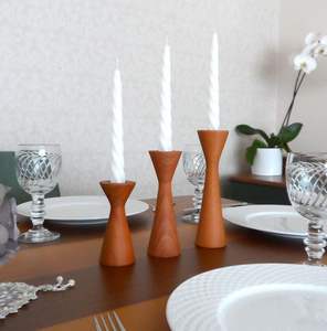 Support de bougie en bois LINKED HOLDER, décoration d'intérieur, best-seller, support de bougie pilier moderne, luxe fait main, Noël - Product Image 5