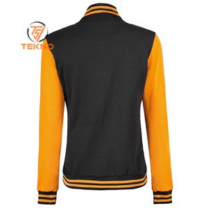 Chaquetas universitarias cortas para mujer al por mayor con diseño personalizado, chaquetas bomber para mujer, parches bordados, ropa de calle y estilo universitario - Product Image 3