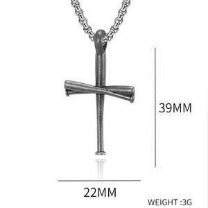 Collier pendentif tendance en acier inoxydable 316L plaqué or 14K 18K PVD, bijoux fins, collier de baseball pour homme - Product Image 6