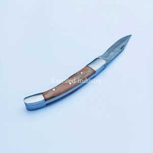 Couteau pliant de camping de haute qualité OEM en vente chaude couteau de poche tactique damas avec manche en bois d'olivier - Product Image 4