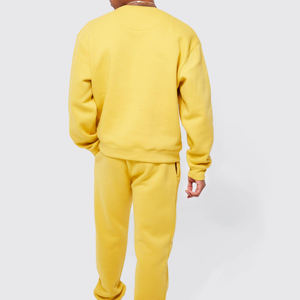 Sudaderas de algodón 100% pesadas personalizadas para hombre, nuevas sudaderas de moda, sudaderas transpirables básicas de cuello redondo de Color sólido liso 2025 - Product Image 3