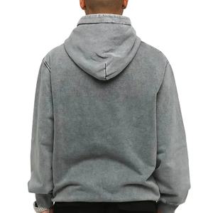 NUEVO Sudadera con capucha para hombre, con logotipo personalizado, lavado ácido y efecto desgastado por el sol, de peso pesado, con estampado, estilo oversize, streetwear, transpirable, lisa, 2026 - Product Image 4