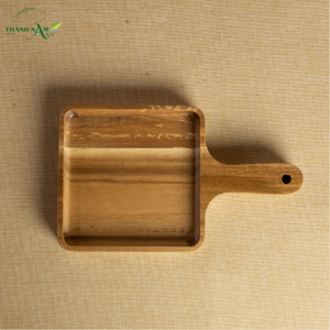 Planche à découper et à servir carrée en bois d'acacia - Conception à double usage, écologique, lavable au lave-vaisselle, 3 cm d'épaisseur - Product Image 3