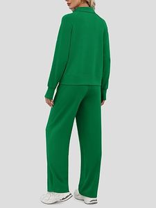 Conjunto Deportivo Informal para Mujer, Conjunto de Sudadera y Pantalones Deportivos Transpirables de Secado Rápido, Manga Larga, 100% Algodón, Conjunto Deportivo de Invierno - Product Image 5