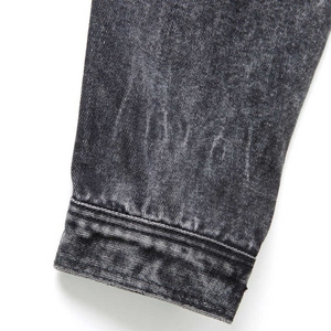 Solid Blue <b>Large</b> Size Men's Casual Style Denim Jacket New Winter Fashion with Stand Collar and Personality Touch <b>Canvas</b> Fabric - Product Image 5