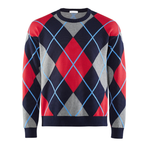 Nouveau Style vêtements d'hiver hommes Argyle pull haut tendance Logo personnalisé/couleur respirant Anti-rides Argyle pull avec manches complètes - Product Image 3