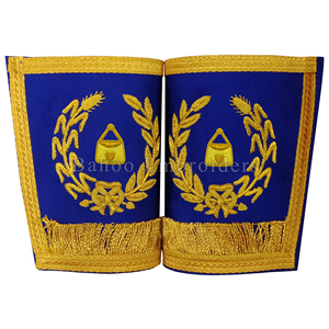 MASONIC CRAFT Junior Warden Apparel Joliment Brodé À La Main Gantelets De Garniture Dorés Vêtements De Grand Rang - Product Image 3