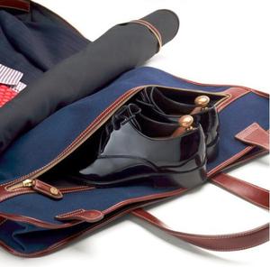 Leather Canvas Foldable <b>Garment</b> <b>Bag</b> Travel Suit Carrier Lightweight Durable Waterproof Organizer for Business Commute CGB-0031 - Product Image 4