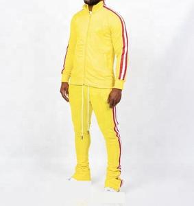 Traje apilado para hombre, conjunto de chándal holgado de dos piezas, ropa de calle, chándal, pantalones acampanados para correr, ropa transpirable de peso pesado para adultos - Product Image 5