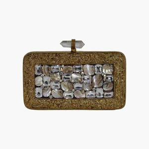 Sac à main en laiton nacré fait à la main pour les fêtes élégantes et les mariages poignée pochette en laiton coquille naturelle pierre bas prix - Product Image 3