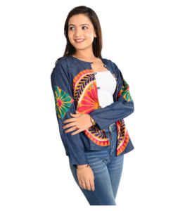 Chaqueta Larga Acolchada de Algodón para Mujer, Otoño Invierno, Diseño Abierto Único, Estampado a Mano, Bolsillos Holgados, Transpirable y Ecológica - Product Image 3