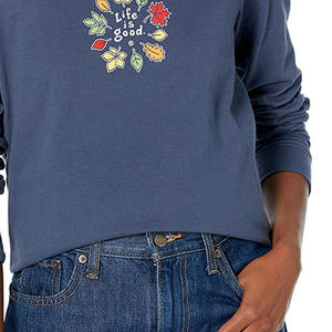 Venta al por mayor de manga larga de cuello redondo Top Casual sólido suelto de entrenamiento pulóver sudadera para las mujeres - Product Image 4