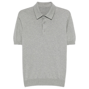 100% Cotton Men's Golf for <b>Shirt</b> Luxe Solid Knitted Formal Breathable with Embroidered Design Front Button Placket <b>Muscle</b> <b>Fit</b> - Product Image 1