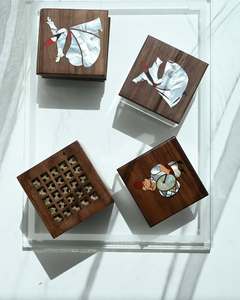 Jarrón Organizador de Alimentos de Acrílico con Incrustaciones de Nácar de Lujo Imperial Bloom para Frutos Secos, Dulces y Decoración de Mesa de Celebración - Product Image 4