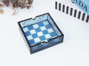 Cenicero de resina de lujo con arte de mármol Cenicero de resina elegante para salón de hotel, Bar en casa, decoración de patio y uso moderno de mesa - Product Image 5