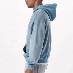 Sudaderas Lisas de Color Sólido 100% Algodón para Hombre, Lavado Ácido, Talla Grande, Hombros Caídos, Servicio OEM, Sudaderas con Capucha para Hombre - Product Image 4
