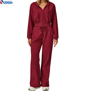 Conjunto Deportivo de 2 Piezas para Mujer, Personalizado con Logotipo, para Correr al Aire Libre en Invierno, con Capucha y Cremallera, Ropa Deportiva de Invierno - Product Image 2