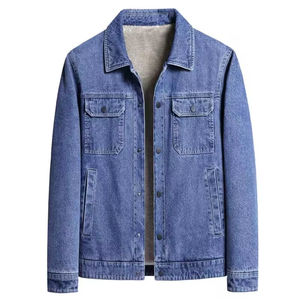 Dernier design de veste en jean slim fit avec laine pour unisexe, décontractée, tendance, vêtements d'extérieur confortables, tissu denim d'hiver - Product Image 1