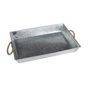 Bandeja de servicio de metal galvanizado estilo granja duradera para llevar elementos esenciales de fiesta o crear arreglos de mesa decorativos - Product Image 3
