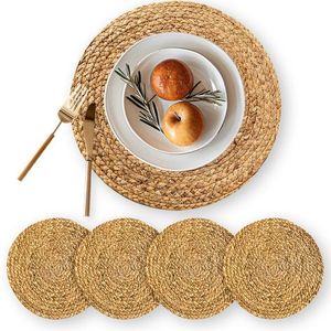 Elegant round Bamboo Seagrass <b>Placemats</b> for Stylish <b>Dining</b> <b>Table</b> Presentations - Product Image 3