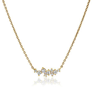 Collier avec pendentif en diamant rond en or jaune massif 14 carats certifié, serti de diamants de laboratoire, élégant cadeau pour femmes - Product Image 1