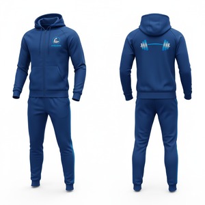 <b>Men's</b> Winter Solid Pullover Hooded Sweatshirt Tracksuit Set with <b>Jogger</b> Pants for Casual Streetwear & Active Wear - Product Image 5