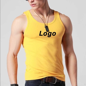 เสื้อกล้ามออกกำลังกายผ้าฝ้ายแขนกุดสำหรับผู้ชายเสื้อกล้ามสำหรับใส่ไปยิมเล่นฟิตเนสแบบเรียบออกแบบโลโก้ได้ตามต้องการ - Product Image 2