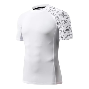 High Demanding Rash Guards Adults Custom Solid <b>White</b> <b>Long</b> <b>Sleeve</b> Digital Print Gym Wear Compression Breathable Quick Dry - Product Image 4