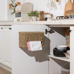 กล่องเก็บของทำมือจากหญ้าทะเล ฝาปิดถุงขยะ  ตกแต่งบ้านแบบธรรมชาติ เป็นมิตรกับสิ่งแวดล้อม ขายส่งจากเวียดนาม - Product Image 4