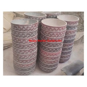 Look cher le prix le plus bas bol de sculpture en stéatite avec conception incurvée à la main de fleur de forme ronde pour le produit de décoration de la maison - Product Image 2
