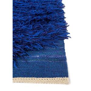 พรมขนสัตว์ถักมือสีน้ำเงิน Zuri รุ่น Paem-688 รูปทรงสี่เหลี่ยมผืนผ้า ขนาด 9x12 ฟุต ลายแบบนามธรรม สำหรับตกแต่งห้องนั่งเล่นวัยรุ่น ใช้ในห้องโถง - Product Image 4