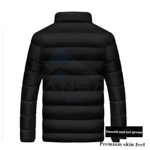 Chaqueta acolchada para hombre con logotipo personalizado al por mayor, acolchado no elástico, calidez, aislamiento de plumas, diseño brillante de abrigo de burbujas con cremallera - Product Image 6