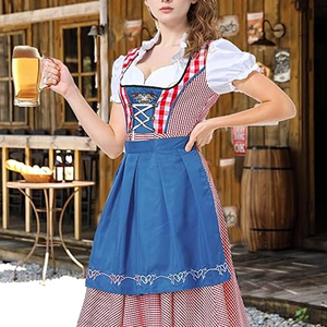 Fashion Oktoberfest Beer Girl Costume Plus Size 2025 Germany Tradition Oktoberfest Dirndl Beer Girl Costume Dress and Apron - Product Image 4