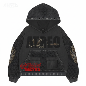 Sweat à capuche personnalisé en strass 500gsm - Heavyweight 500gsm Distressed Rhinestone Hoodie, OEM Streetwear Logo personnalisé - Product Image 4