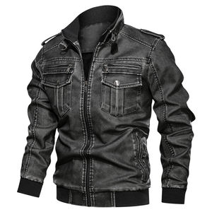 Veste en cuir à capuche amovible pour hommes, Design personnalisé avec logo de transfert de chaleur, décontracté pour moto, nouvelle fermeture éclair masculine - Product Image 4