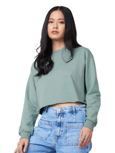 Breathable Fashion 2025 New Designer Cotton Crop Top <b>Sweatshirts</b> Girls <b>Long</b> Sleeve Custom logo Crewneck <b>Sweatshirt</b> - Product Image 6