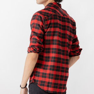 Chemise en flanelle classique pour homme, manches longues, décontractée, à carreaux, boutonnée, respirante, légère, écologique, en laine et coton, pour tous les jours, voyage - Product Image 6