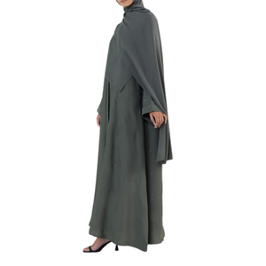 ชุดอาบายายาวสไตล์ดูไบสำหรับผู้หญิงสีทึบเดรสอิสลามอาหรับตุรกีชุดสวดมนต์ขนาดพิเศษสำหรับมุสลิมแบบดั้งเดิม2024 - Product Image 6