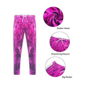 Custom Hooded Casual Men's 2-Piece <b>Velour</b> Sweatsuit Track Suit with Polyester/Cotton Material - Product Image 6