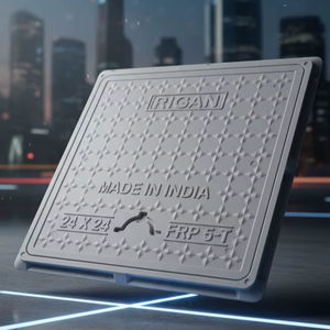 Services de fabrication de couvercles de regard d'égout en FRP durables, sur mesure, D400, durables, carrés, noirs, pour la construction routière et le drainage des eaux pluviales - Product Image 1