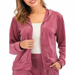 Sweat à capuche en velours d'hiver pour femmes pull Jogging sweat Sportwear à capuche à manches longues pour femmes - Product Image 3