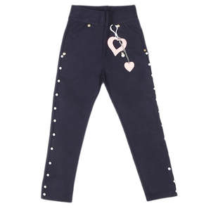Pantalon 100% coton pour filles - 3-4 ans - Bleu marine - Product Image 1