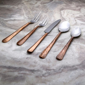 Ensemble de couverts en acier inoxydable argenté avec manche forgé à la main pour la maison, les mariages, la restauration, la vaisselle, ensemble de 5 pièces - Product Image 6