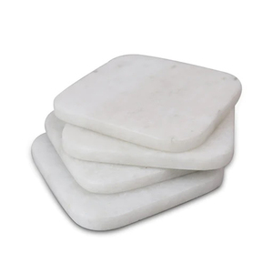 Sous-verres modernes faits à la main à bord fantaisie en marbre blanc or design tendance à la mode nouvelle vente chaude personnalisée - Product Image 2