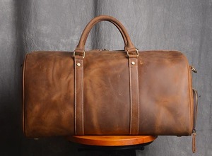 Full Grain Genuine <b>Leather</b> Travel <b>Bag</b> Large Capacity <b>Men</b> Travel Duffel <b>Weekender</b> <b>Bag</b> <b>Leather</b> Travel <b>Bags</b> - Product Image 2
