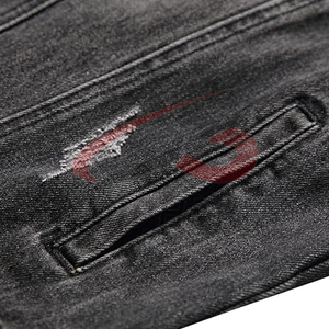 Chaquetas vaqueras de algodón 100% para hombre, chaqueta fina informal con bolsillo de Color sólido para hombre, estilo de alta calidad, ropa para hombre, chaqueta vaquera - Product Image 6