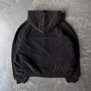 Sweat-shirt à capuche pour homme, style foncé, uni, lourd, vintage, tendance hip-hop, 100% coton, molleton lourd, 580g - Product Image 6