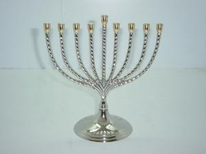Fancy Brass Metal Tabletop Menorah <b>Candle</b> Holder Indian Creative Design Hand Made Premium Mini Menorah Multi <b>Flame</b> <b>Candle</b> Holder - Product Image 5