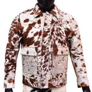 Chaqueta de pelo de vaca de invierno para hombre de diseño superior con cuello levantado manga completa 100% cuero de alta calidad personalizable precio razonable - Product Image 2