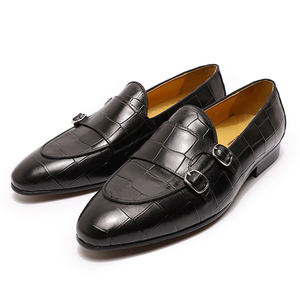 Chaussures habillées vintage en cuir givré pour hommes avec empiècements élastiques et talon résistant à l'usure - Product Image 5
